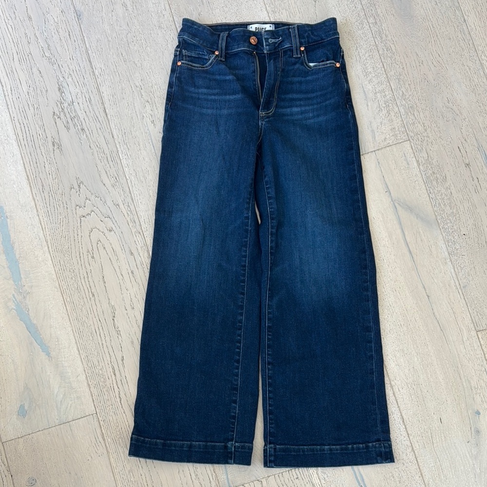 PAIGE Blue Flare Wide Leg Jeans